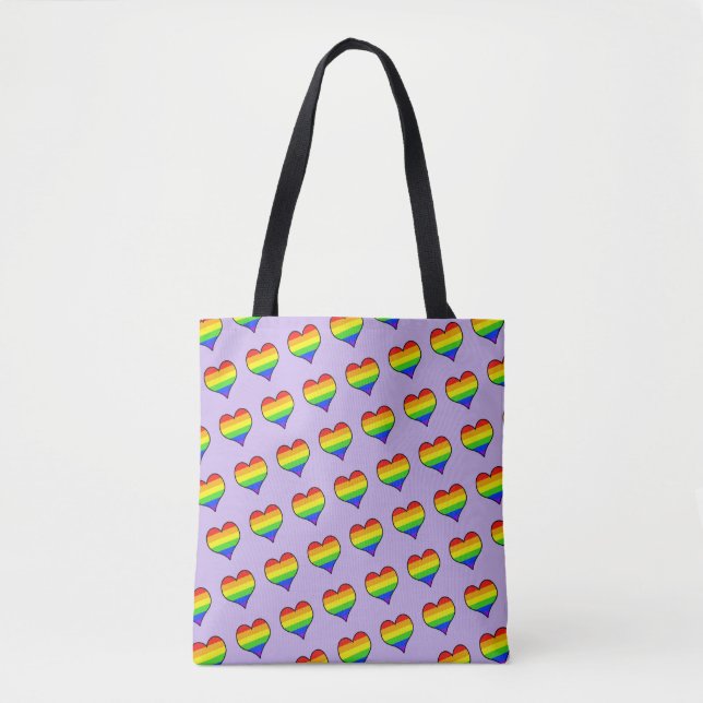 Rainbow Heart Pattern Tasche (Vorderseite)