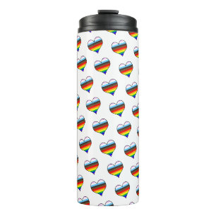 Rainbow Heart Pattern Thermal Tumbler Thermosbecher