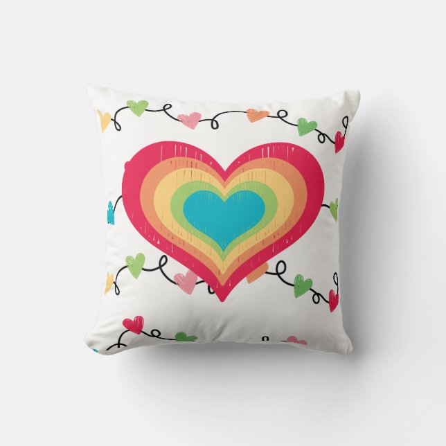 Rainbow Heart Pillow Kissen (Vorderseite)