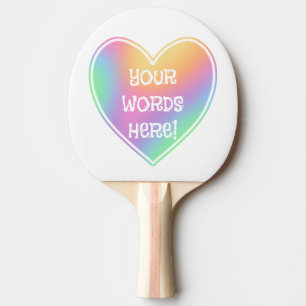 Rainbow Heart Ping Pong Paddle Tischtennis Schläger