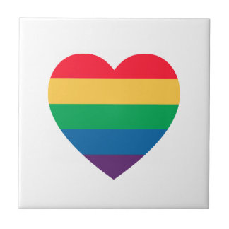 Rainbow Heart Pride Keramik Tile Fliese