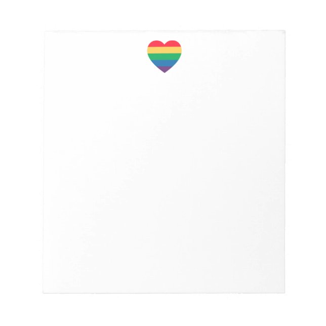 Rainbow Heart Pride Notepad Notizblock (Vorderseite)