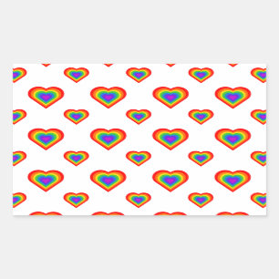 Rainbow Heart Rechteckiger Aufkleber