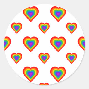 Rainbow Heart Runder Aufkleber