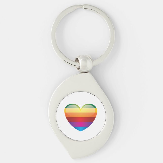 Rainbow Heart Schlüsselanhänger (Vorderseite)