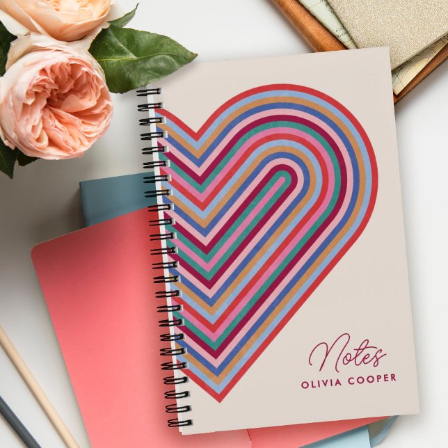 Rainbow Heart Spiral Notebook - Burgund Notizbuch (Von Creator hochgeladen)
