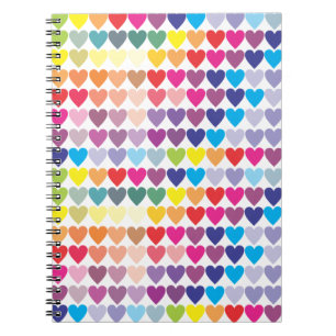 Rainbow Heart Spiral Notebook Notizblock
