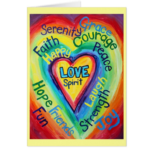 Rainbow Heart Spirit Wordcard (Vorne)