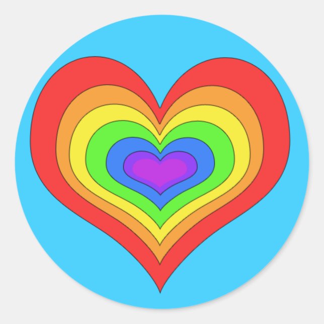 Rainbow Heart Sticker (Vorderseite)