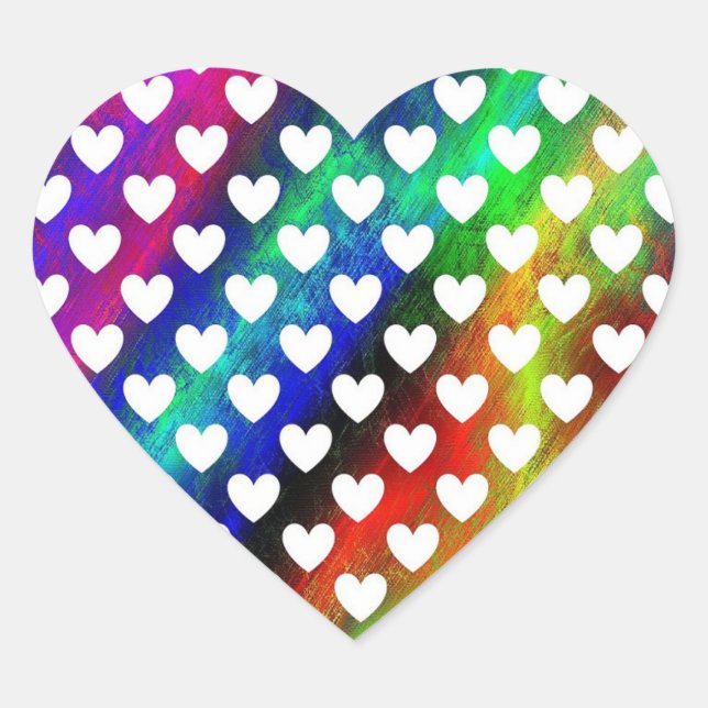 Rainbow Heart Stickers (Vorderseite)