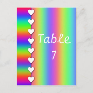Rainbow Heart Striped Wedding Tischnummern