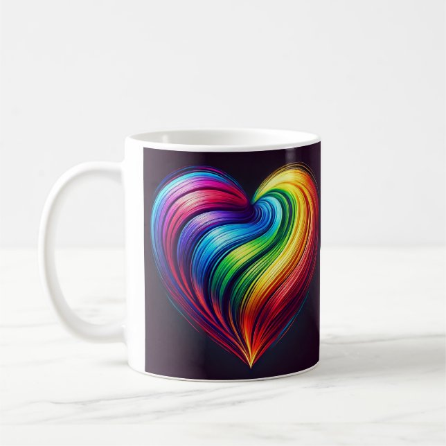 Rainbow Heart Tasse (Links)