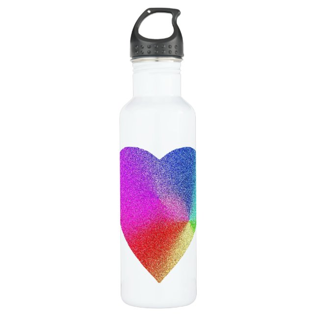 Rainbow Heart Trinkflasche (Vorderseite)