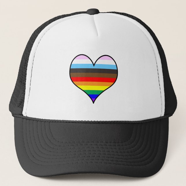Rainbow Heart Truckerkappe (Vorderseite)