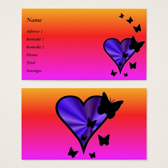 Rainbow Heart und Butterfly (Vorne & Hinten)