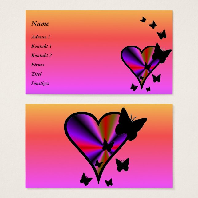 Rainbow Heart und Butterfly (Vorne & Hinten)