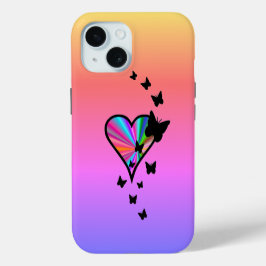Rainbow Heart und Butterfly Case-Mate iPhone Hülle