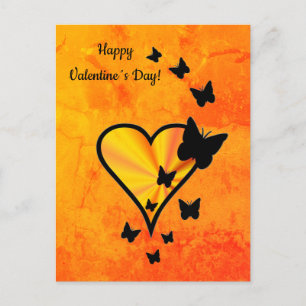 Rainbow Heart und Butterfly Feiertagspostkarte