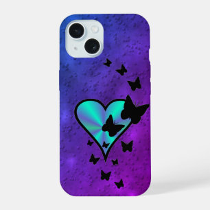 Rainbow Heart und Butterfly iPhone 15 Hülle