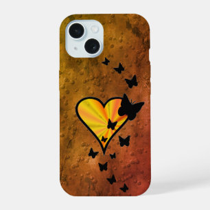 Rainbow Heart und Butterfly iPhone 15 Hülle
