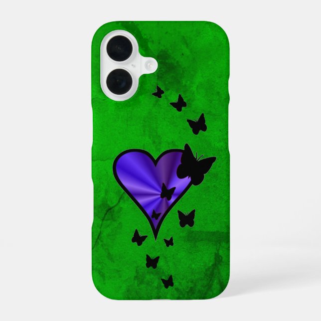 Rainbow Heart und Butterfly iPhone 16 Hülle (Rückseite)