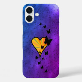 Rainbow Heart und Butterfly iPhone 16 Plus Hülle