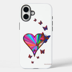 Rainbow Heart und Butterfly iPhone 16 Plus Hülle