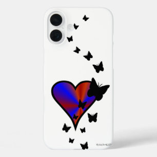 Rainbow Heart und Butterfly iPhone 16 Plus Hülle