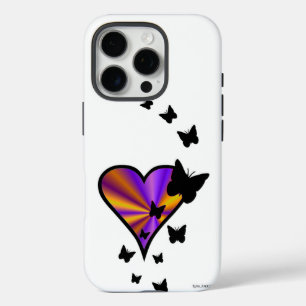 Rainbow Heart und Butterfly iPhone 16 Pro Hülle