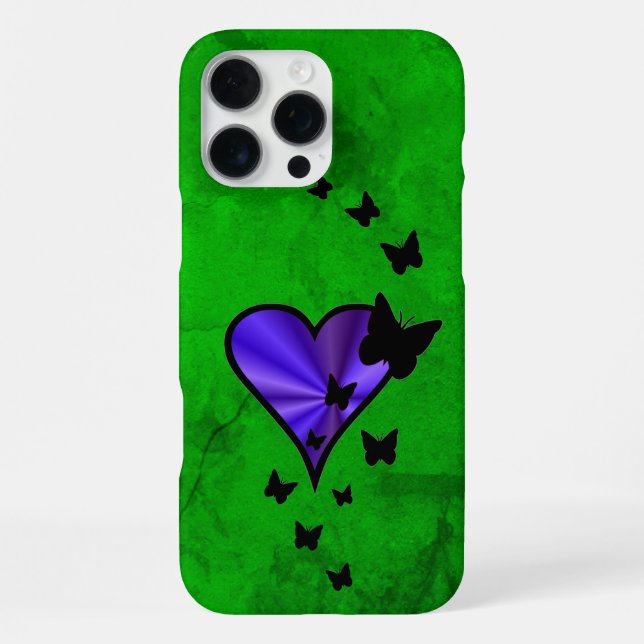 Rainbow Heart und Butterfly iPhone 16 Pro Max Hülle (Rückseite)