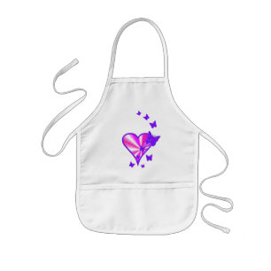 Rainbow Heart und Butterfly Kinderschürze