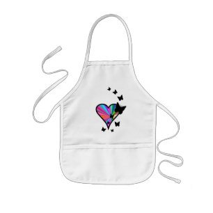 Rainbow Heart und Butterfly Kinderschürze