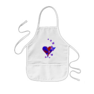 Rainbow Heart und Butterfly Kinderschürze