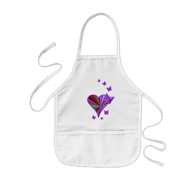 Rainbow Heart und Butterfly Kinderschürze (Vorne)