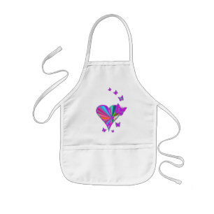 Rainbow Heart und Butterfly Kinderschürze