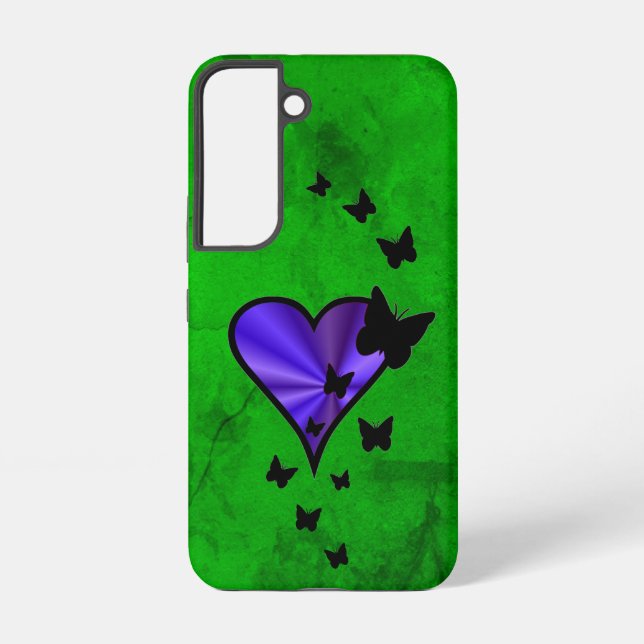 Rainbow Heart und Butterfly Samsung Galaxy Hülle (Rückseite)