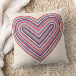 Rainbow Heart Valentine's Day Pillow - Burgund Kissen