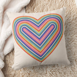 Rainbow Heart Valentine's Day Pillow - Magenta Kissen