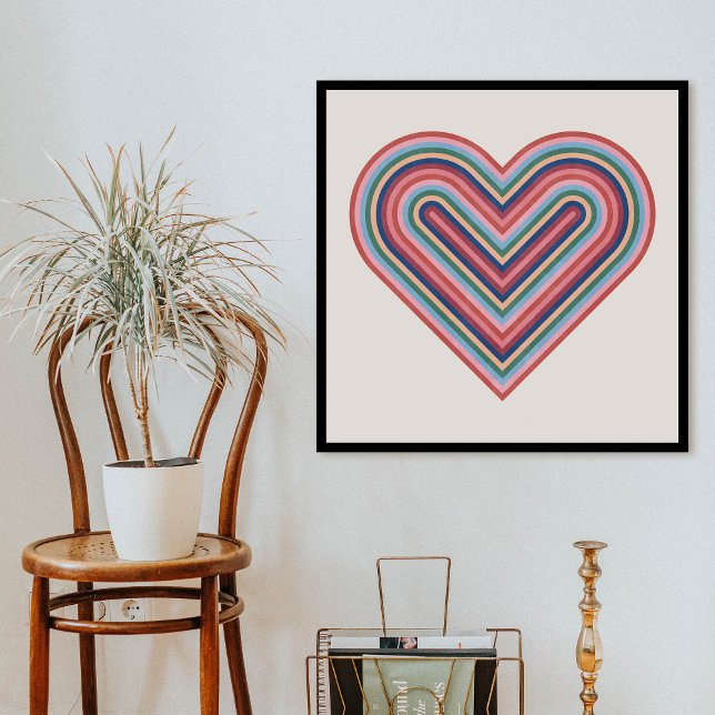 Rainbow Heart Valentine's Day Poster - Lachs Pink (Von Creator hochgeladen)