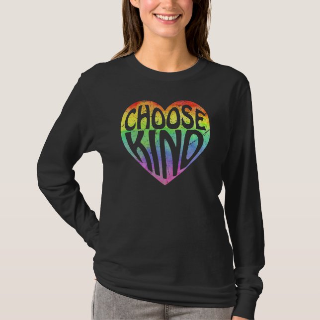 Rainbow Heart Wähle Kind Anti Bull Kostüm für W T-Shirt (Vorderseite)