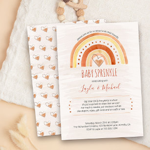 Rainbow Heart Watercolor Wash Baby Sprinkle Einladung