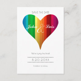 Rainbow Heart Wedding Save the Date