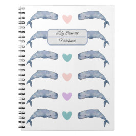 Rainbow Heart Whale Personalisiertes Notebook Notizblock