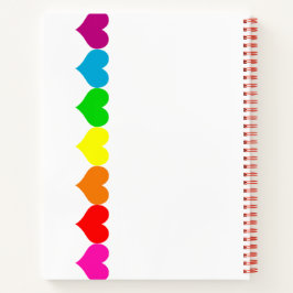 Rainbow Heart White Spiral Notebook Notizbuch