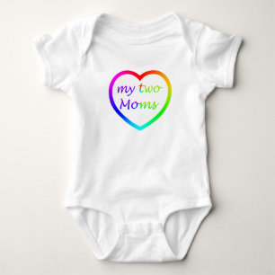 Rainbow Heart Zwei Mamas Baby Strampler