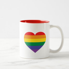 Rainbow Heart Zweifarbige Tasse