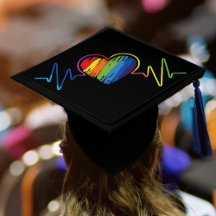 Rainbow Heartbeat | Abstraktes Schreibenherz