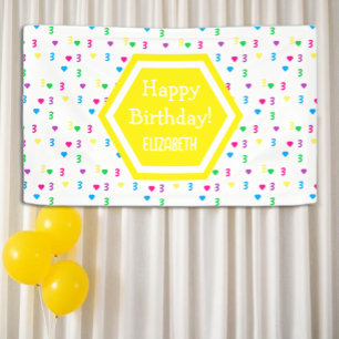 Rainbow Hearts 3. Geburtstag Banner