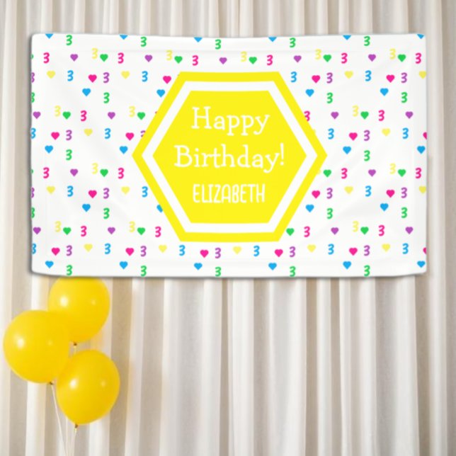 Rainbow Hearts 3. Geburtstag Banner (Von Creator hochgeladen)