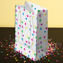 Rainbow Hearts 4. Geburtstag Kleine Geschenktüte